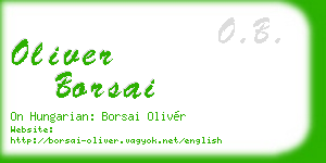 oliver borsai business card